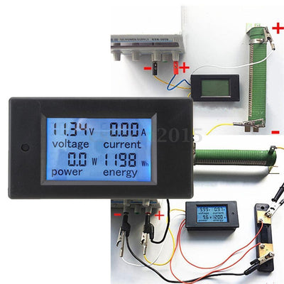 Dc 6.5~100V 0~20A 4 In 1 Digital Voltage Current Power Energy Meter Large Lcd Screen Voltmeter