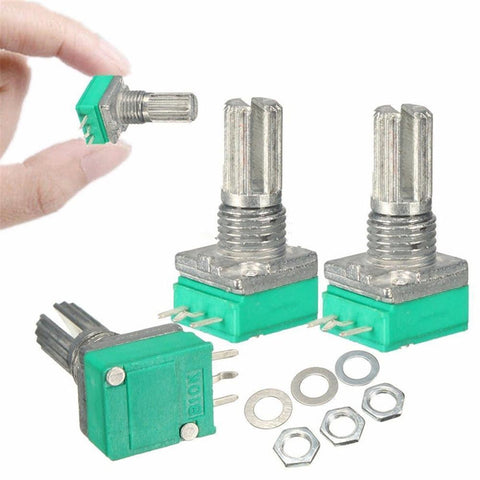 5Pcs 5K 10K 20K 50K 100K Ohm Rotary Potentiometer 6 Pin 6Mm Knurled Shaft Tools