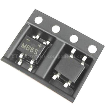 100Pcs IC MB6S 0.5A 600V Miniature Mini SMD Bridge Rectifier