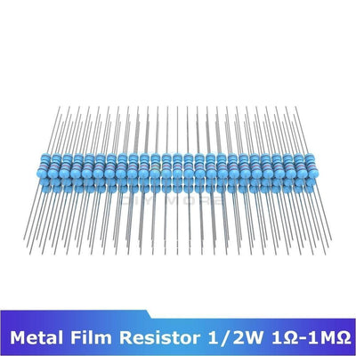 100Pcs Diymore Metal Film Resistor 1% +1% 1/2W 0.5W 1R 1M Ohm Resistance Diy Electronic 1K 2.2K 4.7K