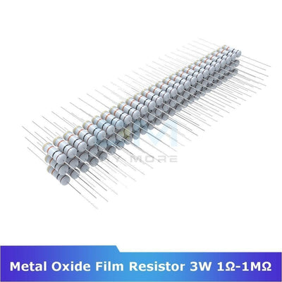 100Pcs Metal Oxide Film Resistor 3W 5% +5% 1R 1M Ohm Resistance Diy Electronic 1K 2.2K 4.7K 5.1K