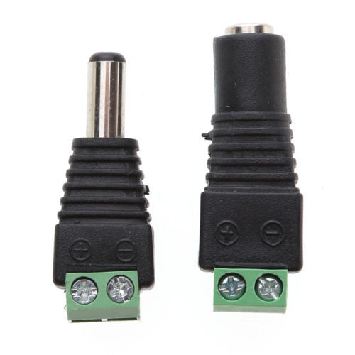 5Pairs Male Female 2.1 x 5.5 mm DC Power Plug Jack Adapter Connector for CCTV