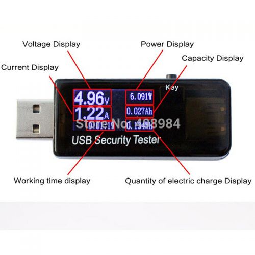 LCD USB Detector Voltmeter Ammeter Power Capacity Tester Voltage Current Meter