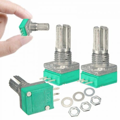 5Pcs/lot 6Mm B10K 10K Ohm 3 Pin 6 Single Linear Rotary Potentiometer 15Mm Knurled Shaft With Nuts