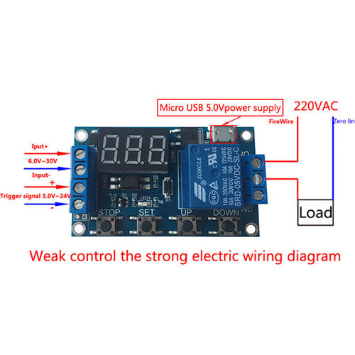 Micro USB 5V LED Automation Delay Timer Control Switch Relay Module Display