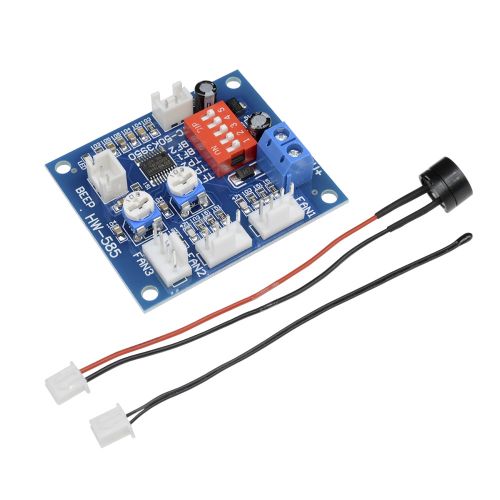 12V PWM PC CPU Fan Temperature Control Speed Controller Module High-Temp Alarm