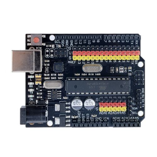 UNO R3 Plus Sensor I/O Shield Development Board Atmega328P ATmega16U2 Multifunctional Microcontroller Module Compatible with Arduino