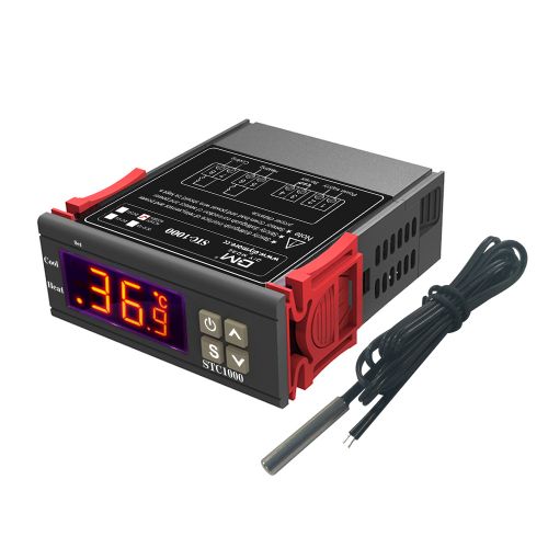 Digital Temperature Controller Thermostat STC-1000 Calibration Regulator 110-220V AC Centigrade and Fahrenheit Display All-purpose with Sensor Probe