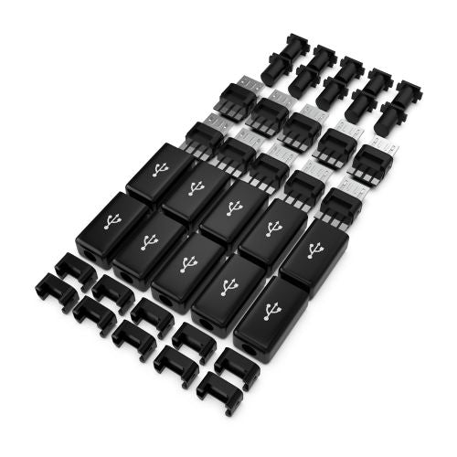 10PCS Micro USB Type B Male Plug Connector Kit with Plastic Cover for DIY