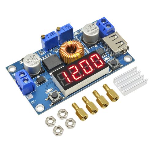 5A CV CC LED Drive Lithium charger Power Step-down Module W/ USB Voltmeter