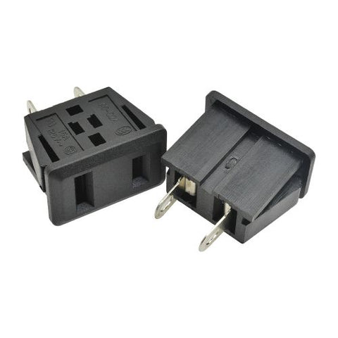 10PCS lot AC-02A Snap Type Iron Core Outlet AC 125V 15A US Plug Panel Mount US Power Socket 2 Terminal Adapter 2PIN