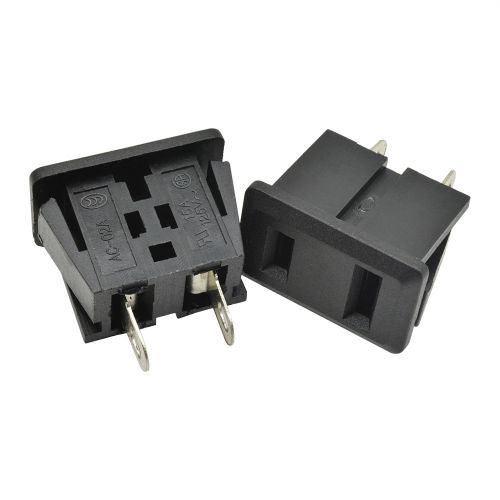5PCS AC-02A Snap Type Iron Core Outlet AC 125V 15A US Plug Panel Mount US Power Socket 2 Terminal Adapter