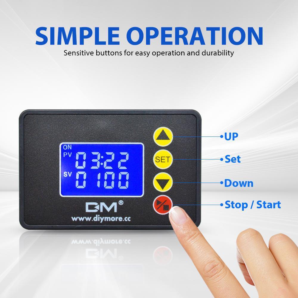 W1018 Dc 12V Timing Delay Relay Module Cycle Timer Digital Led Time Dual Display Thermolator With