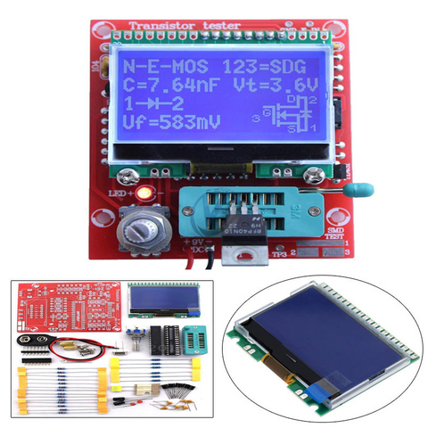 DC5.5 12V M328 LCD 12864 Transistor Tester DIY Kit Diode Triode Capacitance LCR Meter kit