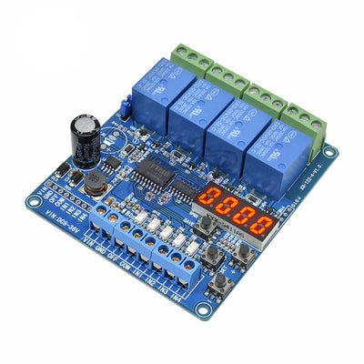 4 Channel DC 8V 36V LED Display Multi function Relay Module Board With optocoupler Self locking Timing Relay Module|Relays