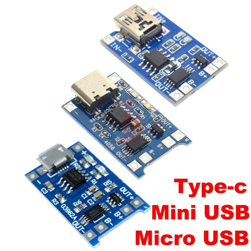 Type-c Micro Mini USB TP4056 Lithium Battery Charger Protection Module-10pcs