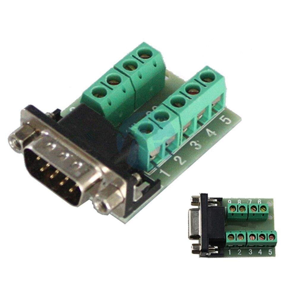 DB9 Male Adapter Signals Terminal Module RS232 Serial to Terminal DB9 Connector Board Module DIY Easy to Use