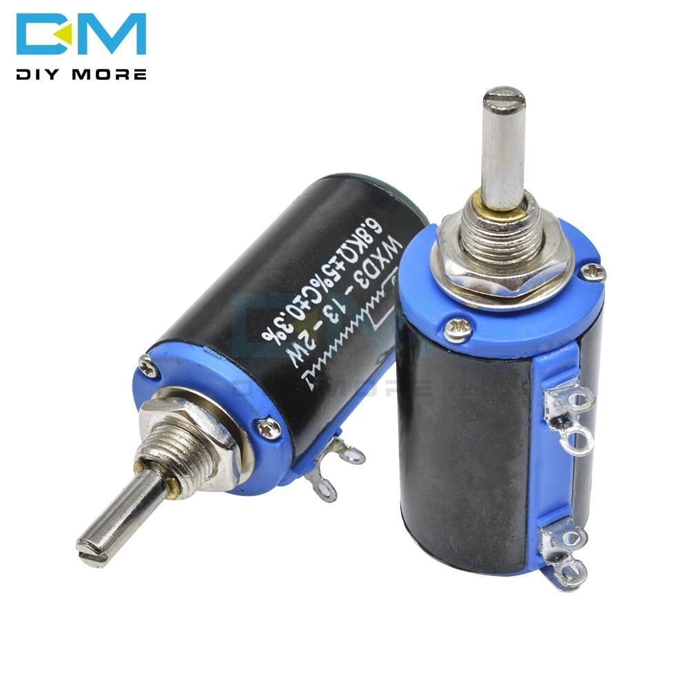 Diymore Wxd3 13 2W Wirewound Potentiometer Resistance Ohm 10 Turns Linear Rotary 5% +5% Electronic