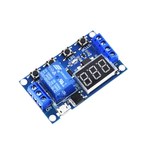 Switch Delay Time Relay Module Micro USB 5V LED Display Automation Cycle Delay Timer Control Board