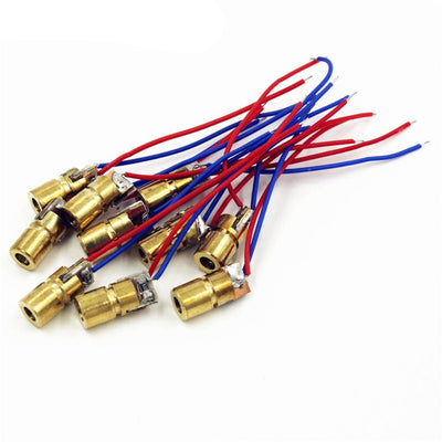 650nm Wavelength 6mm Outer Diameter DC 3V 5mW Laser Dot Diode Module Red Copper Head DIY KIT