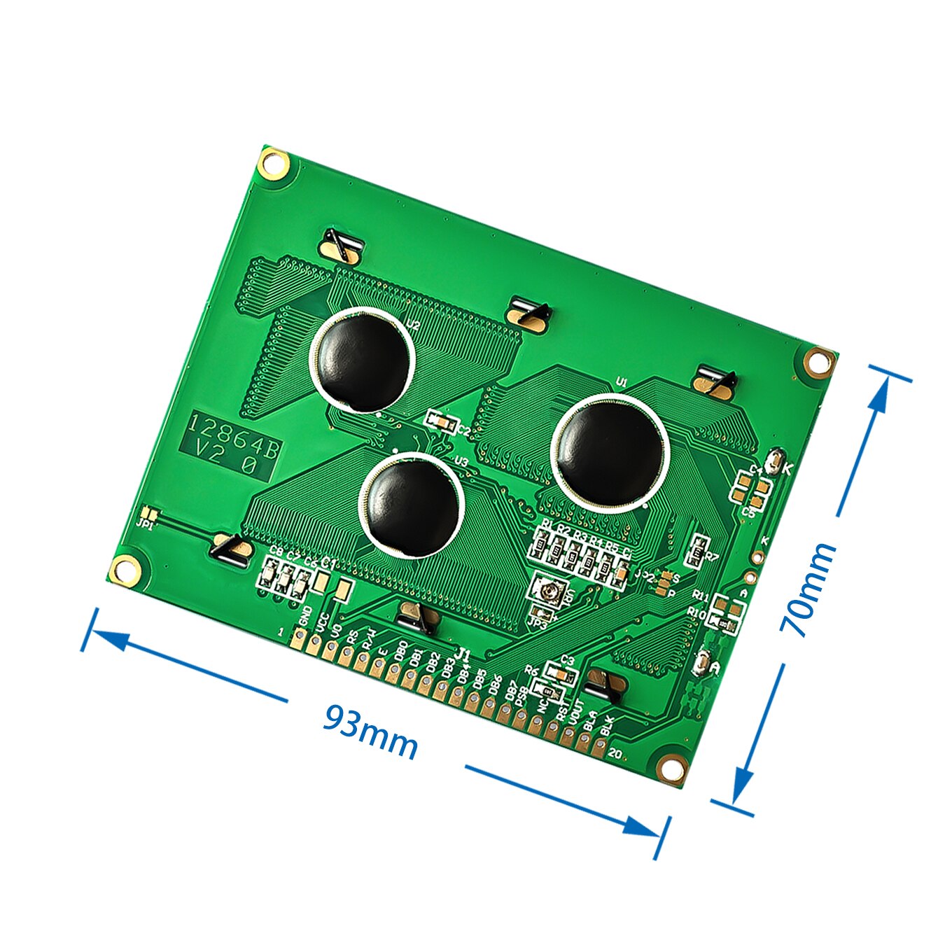 LCD Board Yellow Green Screen 128X64 5V blue screen display ST7920