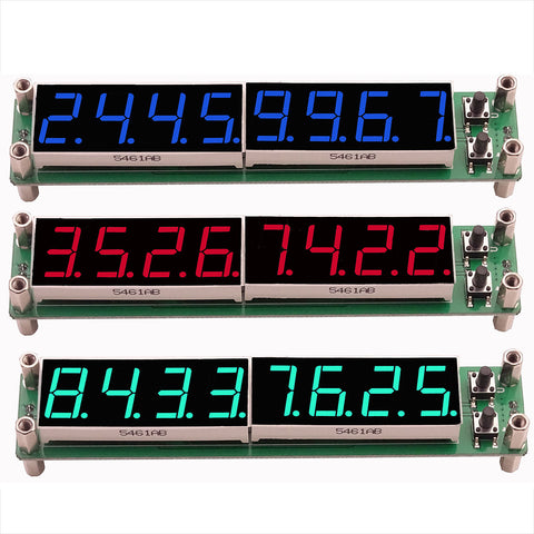 RF Signal Frequency Counter Cymometer Blue/Red/Green 8 Bit Tube LED Digital Tester 0.1MHz to 60MHz 20MHz to 2400MHZ 2.4GHz Meter