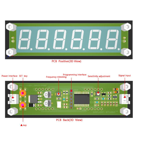 Red/Blue/Green LED display 6 digits 0.1MHz~65MHz Digital RF Frequency Meter Counter Tester Cymometer PLJ-6LED-A DC 8V~15V