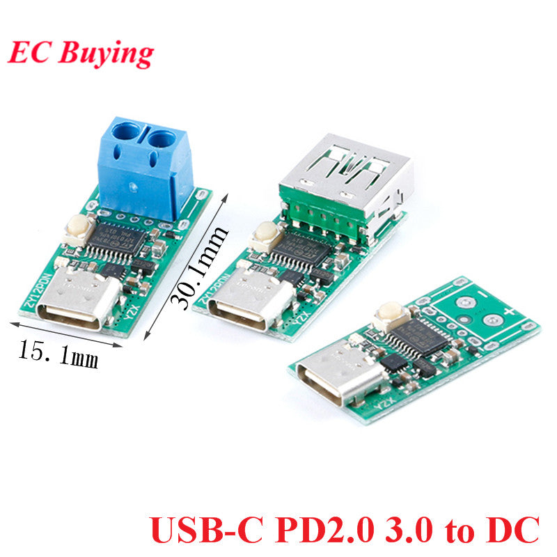 Type-C USB-C PD2.0 3.0 PD3.0 to DC Fast Charge Charging Trigger Polling Detector Notebook Power Supply Change Board Module