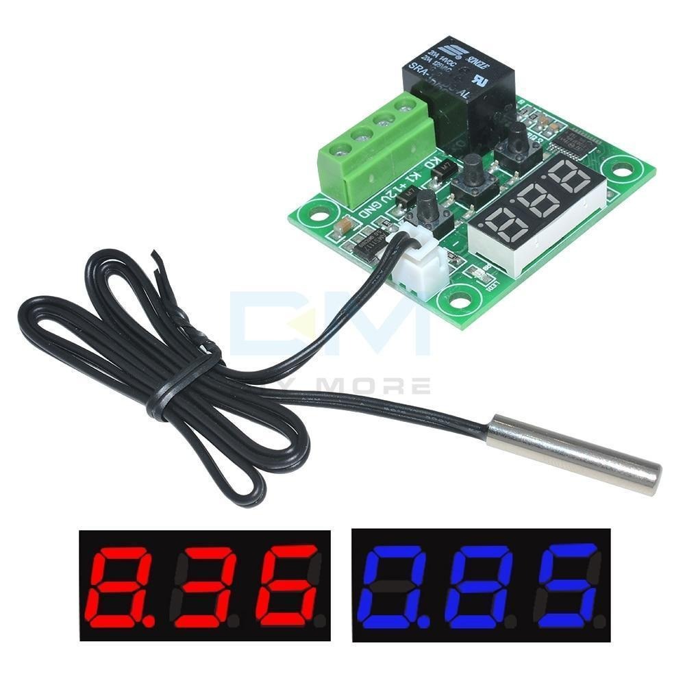 W1209 Dc 5V 12V 24V 220V Red Blue Led Digital Thermostat Temperature Control Thermometer Module +