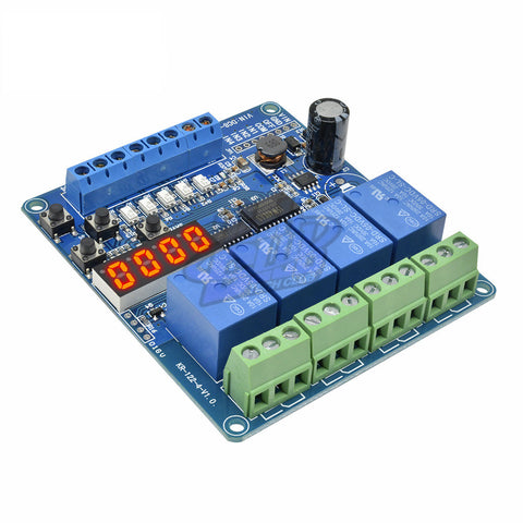 4 Channel DC 8V 36V LED Display Multi function Relay Module Board With optocoupler Self locking Timing Relay Module|Relays