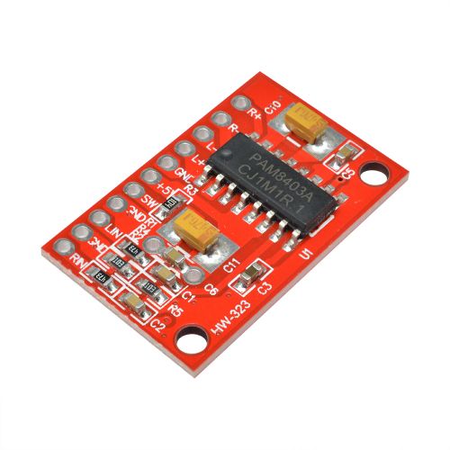 2*3W Pam8403 Super Mini Digital Power Amplifier Red Board 2.5-5.5V Usb Supply D Class 2-Channel