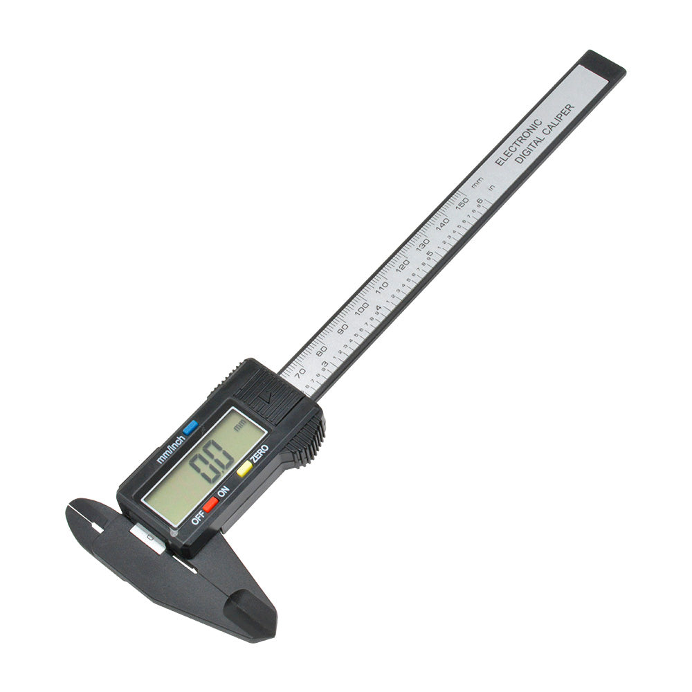 150mm 6inch LCD Digital Electronic Display Carbon Fiber Vernier Digital Caliper Gauge Micrometer Measuring Tool without Battery