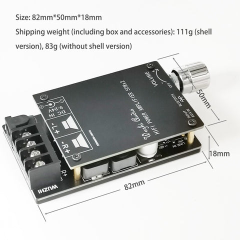 ZK-502C HIFI Stereo Bluetooth 5.0 TPA3116 Digital Power Audio Amplifier board TPA3116D2 50WX2 Stereo AMP Amplificador